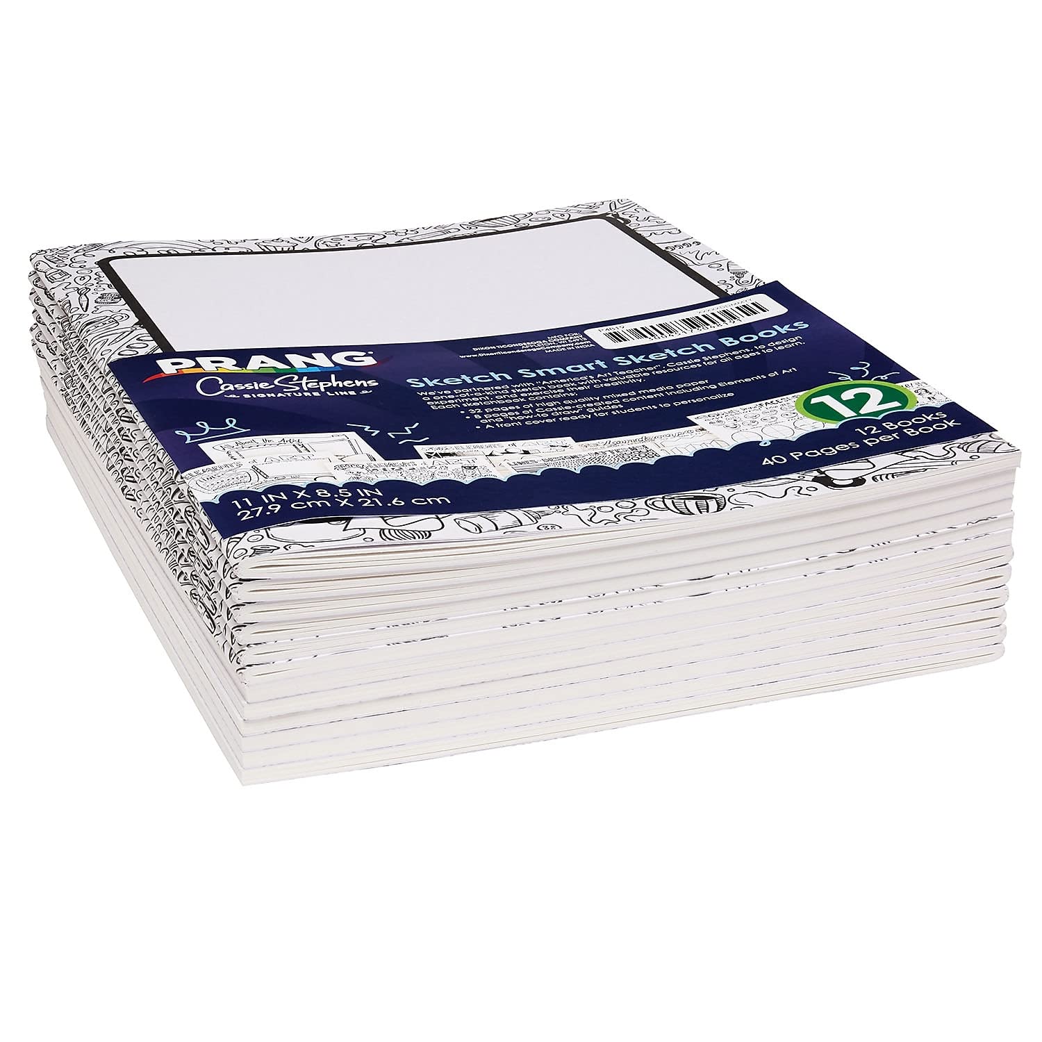 Prang Sketch Smart, 11-inch x 8.5-inch, Sketch Book, White, 40 Sheets/Book, 12/Pack (PAC4819) - Image 3